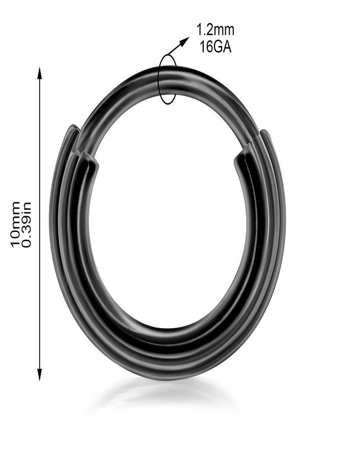 JINSAWW 2Pcs 16G Triple Stacked Septum Clicker Ring Surgical Steel Hinge Nose Rings Clicker Daith Helix Earring Piercing Jewelry - Image 2